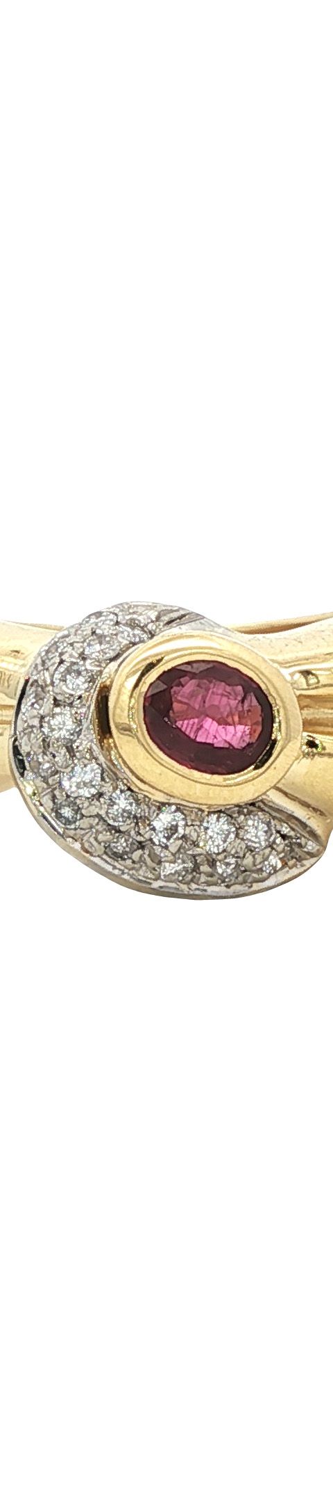 Vintage 18K Gold Ring with Ruby and Diamond